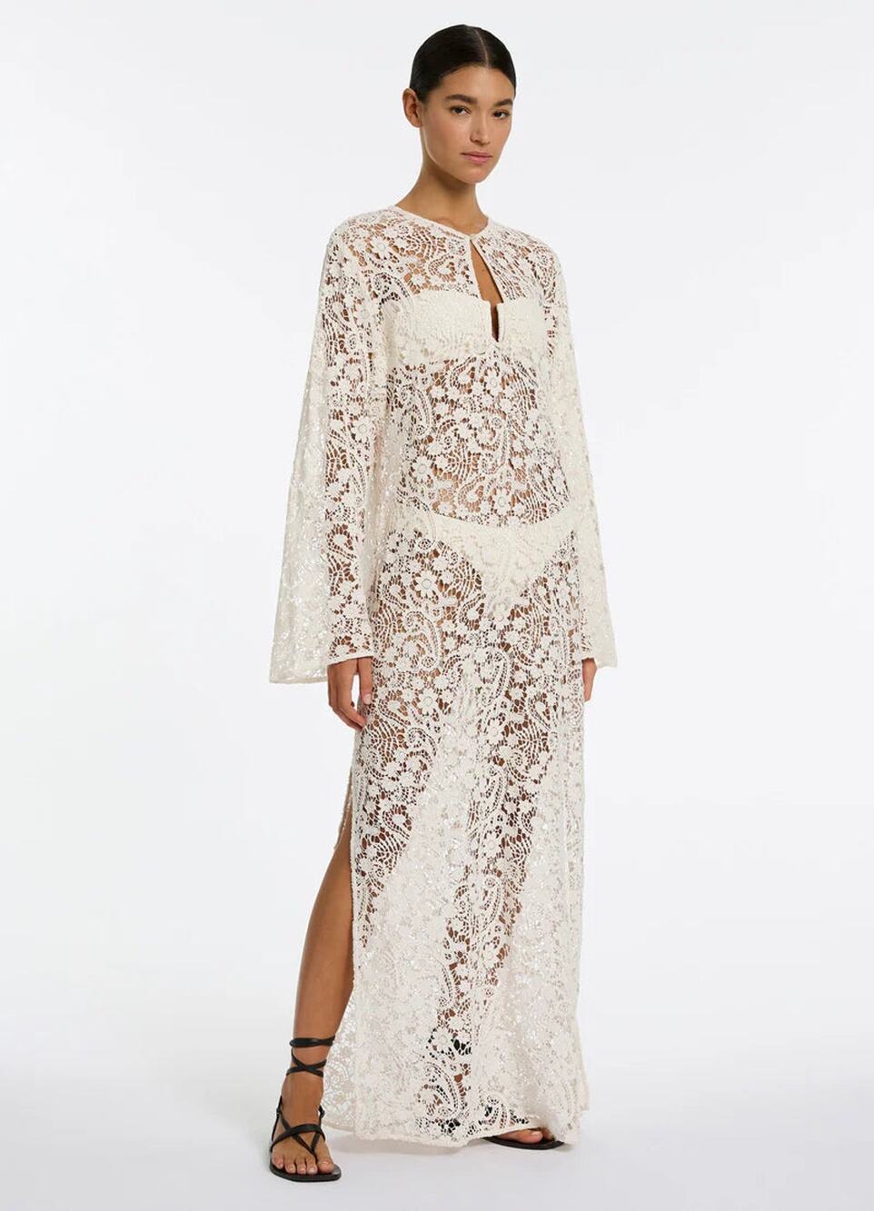 Jets Velana Lace Maxi Kaftan - Cream NWT SIZE XS S